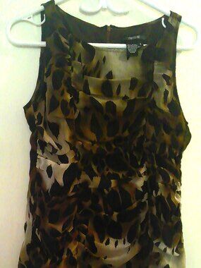 Chapter One Sleveless Formal LinedDress Leopard Print Size 6 Black, Brown, Creme